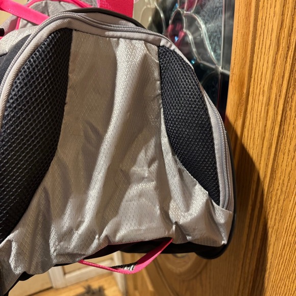 Adidas Girls Rule Squad Duffel Bag Gym Sport Travel Pink Gray Silver - Picture 9 of 10